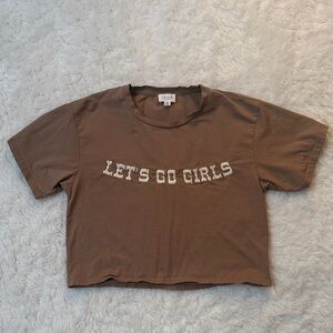 Le Lis Brown 'Let's Go Girls' Crop Top
